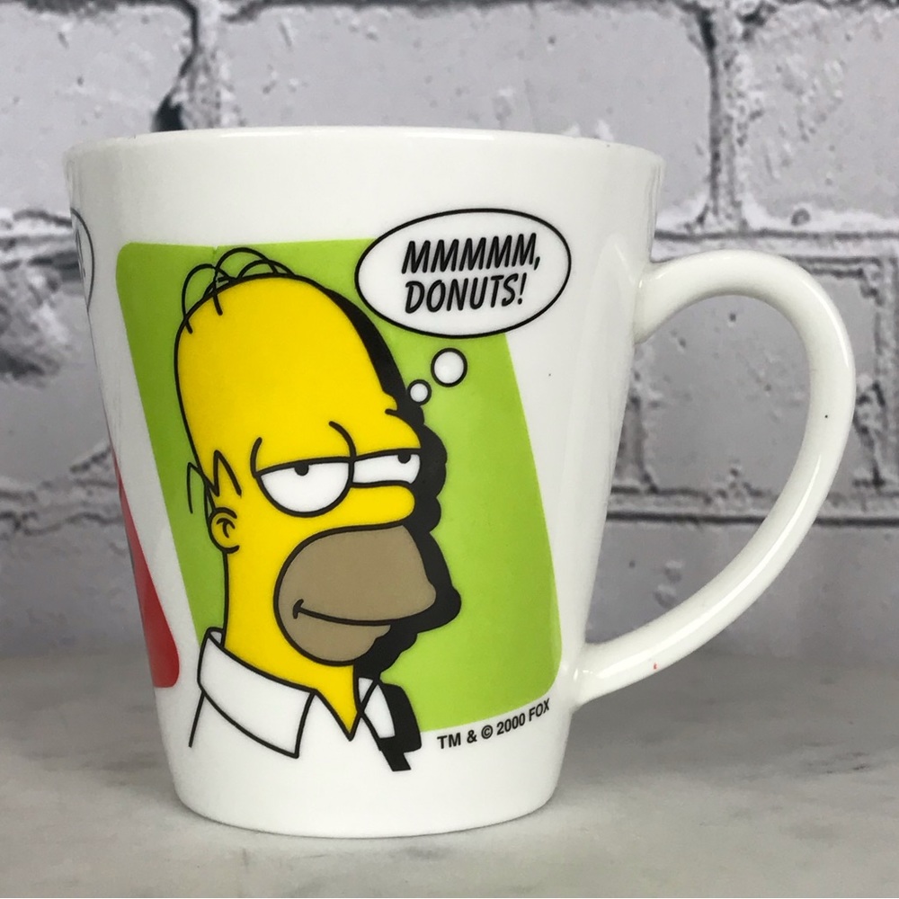 The Simpson’s Homer Simpson Mmmm, Donuts! Y2K Vintage 2000s Fox Media Coffee Mug